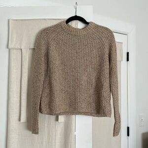 MOVING SALE! Jenni Kayne Recycled Cashmere Fisherman Sweater in Marled Camel